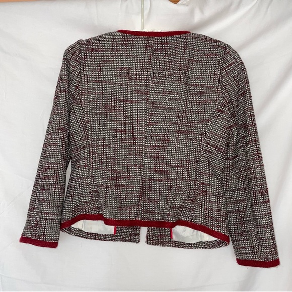 Banana Republic Red Tweed Cropped Blazer - Picture 4 of 16